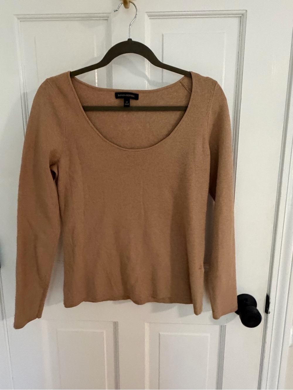 Banana Republic Lightweight Scoop Neck Sweater - Camel Tan